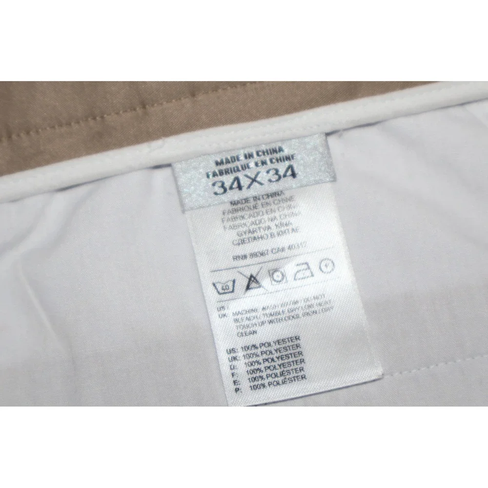 Adidas Golf Pants Mens 34x33 Tan Climalite Flat Front Performance Polyester **